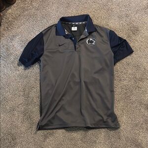 Nike Men's Gray and Blue Polo Shirt